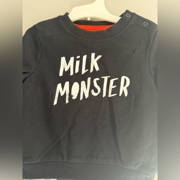 Cat & Jack Baby Milk Monster Halloween Matching Set SZ 12M Black White New - Picture 2 of 6